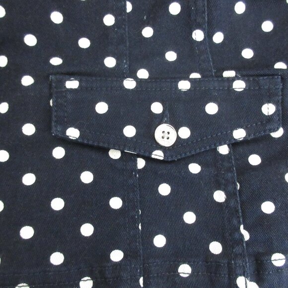 Chaps Blazer Jacket Womens Plus 3X Navy & White Polka Dot Button Front Pockets - Picture 5 of 6